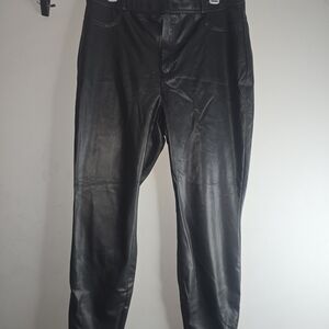 Zara Shiny Black Leather-Style Trousers